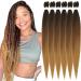 Xusuperb Pre Stretched Braiding Hair Ombre Brown 26 inch Easy Braids Extensions Black Brown Blond Kanecalon Kunsthaar 6 Packs Soft Yaki-Textur braids Hair extensions (T1B/30/27#) 66 cm (6 Pack) T1B/30/27#
