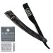 100 BLADES + Facn Professional Wooden Straight Edge Barber Razor - Salon Quality Cut Throat Shavette