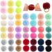 Qearl 48 Pcs Colored Ball Dog Ties Small Dog Bows with Rubber Bands Pet Grooming Hair Accessories for Puppy Small Dog Cat in Pairs