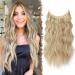 Feshfen Secrets hair extensions long corrugated hair extension Invisible secret hair exension synthetic hair invisible hair parts for women dark golden mix mounting bleed 50 cm-m18 dark golden mix mounting-m18