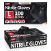 Supmedic Black Nitrile Exam Glove 5 mil Powder-Free Latex-Free Disposable Medical Gloves Box of 100 pcs (S/M/L/XL) Black (Large)