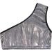 KKmeter Kids Girls One-Shoulder Sequins Dance Crop Top Performance Tank Vest 9-10 Black - Buy Online on SooperMarket.com