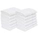 GOLD TEXTILES 12 White Economy Bath Towels Bulk (24x48 Inch) Cotton Blend for Softness-Commercial Grade Easy Care