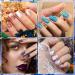 140 Pcs Marble Style Nail Polish Strips with Gradient & Glitter - Self Adhesive DIY Nail Art Decals for Holiday Decor | Includes 2 Nail Files - Buy Online on SooperMarket.com