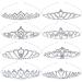 inSowni 8 Pieces Decorative Princess Dazzling Rhinestone Silver Metal Tiara Crown Headbands Wedding Birthday Party Prom Headpieces for Brides Bridesmaids Women Girls Teens Kids