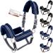 Esposita Halfter Champion Edition Stallhalter Fellhafter Fleuf Halfer Halfter Soft Throw -in with synthetic fur fluffy (Shetty Navy/Silver) Shetty Navy/Silver