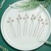Sooshin 6-Piece Bridal Hair Pins Set - Pearl and Rhinestone Wedding Hair Accessories - Rose Gold Crystal Hair Pins for Brides and Bridesmaids - Buy Online on SooperMarket.com
