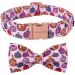 Aring Pet Halloween Dog Halison cute pink pumpkin dog collar with bow cotton Halloween pumpkin lamp dog collar fly for small medium-sized and large dogs large (pack of 1) a: pumpkin lamp