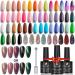 Besnel 60 Colors Nail Polish Kit,Gel Polish Set with Pink Green Purple Colors, Glitter Cat Eyes Magnet Colors, Temperature Changing Colors, Glitter Gel Colors, Base Coat and Glossy, Matte Top for Nail Art Starter Gifts 60 …