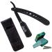 Ponik's classic razor set men transport bag razor set with 100 derby changing blades high-quality stainless steel barber knife for a precise beard-shave black