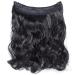 Buy Dark Black Hairpiece Extensions with Invisible Wire | Thickening Wavy Weft Hair Extensions - 40 cm - Buy Online on SooperMarket.com