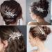 Wedding Hair Clip Rhinestone Bridal Hair Accessories Flower Hair Clip for Bride Bridesmaid Silver Handmade Flower Hair Pins Head Pieces for Women and Girls Hair Piece (Sliver) - Buy Online on SooperMarket.com