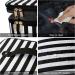 Large Makeup Bag BAGSMART Travel Cosmetic Case with Clear Toiletry Pouch | Double Layer Organizer with Adjustable Dividers | Portable Artist Storage Bag | Black & White Stripes - Buy Online on SooperMarket.com