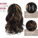 REECHO Claw Clip Ponytail Extension 10 Short Curly Synthetic Hairpiece Dark Brown with Highlights - Buy Online on SooperMarket.com