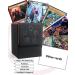 ZLCA Card Deck Box - Fits 100+ Single Sleeved MTG Cards - PU Leather - Strong Magnet - Black & Red - Buy Online on SooperMarket.com