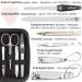 Premium 8-Piece Manicure Set 'Roma' | Three Swords Nail Care in Real Leather Case - Black | Complete Nail Kit with Scissors Clippers Tweezers & Glass File for Perfect Nails - Buy Online on SooperMarket.com