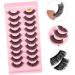 POPETPOP 10 Pairs Fake Eyelashes 7d Fiber Russia European and American - Buy Online on SooperMarket.com