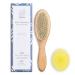 Fephas Wooden Baby Goat Hair Brush| Hairbrush for Newborn and Toddler Girl/Boy Features Soft Goat Hair and a Silicone Brush for Cradle Cap| Ideal for Baby Registry