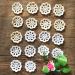 MINDPLUS 2 Inch Small Doilies for Crafts Crocheted Lace Cotton Flowers Embellishments Mini Hand Made Crochet Lace Doilies Appliques Patches,Set of 18 (White+Beige, 2")