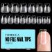 TOMICCA Soft Gel Nail Tips 240PCS Clear Half Matte Full Cover Nail Tips for Nail Extensions Pre-Buff No File Nail Tips Traceless for Nail Art Salon and Home DIY 12 Sizes-SHORT SQUARE 240-Short Square Oval