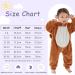 COOKY.D Baby Hooded Rompers | Winter Flannel Jumpsuit Pajamas | 24-30 Months | Brown - Buy Online on SooperMarket.com