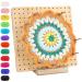 Crochet Blocking Board 8 Bamboo Wooden Knitting Crochet Board for Granny Squares  Full Kit with 8pcs Stainless Steel Rod Pins and 12 colors of wools  Excellent Gifts for Granny Squares Lovers