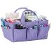 HOMEST Craft Organizer Tote Bag with Multiple Pockets  Storage Art Caddy for Scrapbooking  Crafts Supply Carrier for Tools  Purple