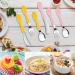 Vicloon 6 PCS Baby Fork and Spoon Set - Stainless Steel Toddler Utensils in Yellow/Pink | Baby Feeding Cutlery for Weaning and Kids - Buy Online on SooperMarket.com