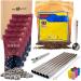 Thai Tea Boba Kit TF21 - Traditional Pantai Loose Leaf Tea, WuFuYuan Bubble Tea Tapioca Pearls, 6 TwinFortune Stainless Steel Boba Straws 6 Tips 1 Brush 1 Bag Clip 1 Tea Scooper Tool, Makes 30+ Drinks
