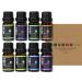 SIPA 100% Pure Aromatherapy Essential Oils Set (8 Pcs), Essential Oils for Diffuser, Humidifier. Lavender, Eucalyptus, Lemon Grass, Rosemary, Tea Tree, Peppermint, Orange, Frankincense.