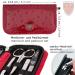 Three Swords 8 pcs Manicure Set 'Roma' | High-Quality Ostrich Leather Imitation Nail Case | Complete Nail Care Tools - Scissors Clippers Tweezers Glass & Sapphire Files - Buy Online on SooperMarket.com