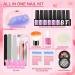 COSCELIA Gel Nail Polish Kit with U V Light Starter Kit 10PC Gel Polish Top Base Coat Nail Art Rhinestones Pink White Glitter Colors Gel Nail Manicure Kit Nail Art Design DIY for Women - Buy Online on SooperMarket.com