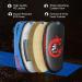 Flexzion Blue Curved Muay Thai Kick Pad for MMA, Karate, Taekwondo - Adjustable Forearm Strap - Buy Online on SooperMarket.com
