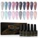 Shining She Reflective Glitter Gel Polish 10PCS Sparkling Diamond Nail Polish Gel Holographics Shinny Nail Gel Soak-Off UV/LED Nail Polish Gel Gift for Nail Art Salon DIY Home