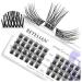 DIY Eyelash Extension Individual Cluster Lashes False Eyelashes Extension Natural Look Reusable Glue Bonded Black Super Thin Band 48 Lash Clusters Mix by BEYELIAN (Style3 0.07 Mix Black Band) 48 Piece Assortment 703 Blac...