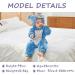 COOKY.D Baby Hooded Rompers | Winter Flannel Jumpsuit Pajamas 3-6 Months Blue - Buy Online on SooperMarket.com