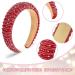 Syhood 5 Pieces Valentine's Day Rhinestone Padded Headband - Mixed Color | Wedding Hair Accessory with Crystal Beads and Glitter | Baroque Rhinestone Embellished Headpiece - Buy Online on SooperMarket.com