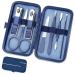 Manicure set professional manicure set women men men nail care tools professional stainless steel nail clip set with travel leather men women care sets blue