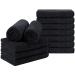 Orighty Black Salon Towel Pack of 12(Not Bleach Proof 16 x 27 Inches) Super Soft and Absorbent Microfiber Hair Salon Towels for Salon Hand Gym Bath Spa and Home Hair Care