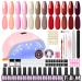 COSCELIA Gel Nail Kit with 36W Nail Lamp 12 Colours Gel Nail Polish Set All Seasons Nail Polish Starter Sets Gift for Women DIY at Home AM159