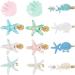 12 Pieces Artificial Shell Pearl Starfish Hair Clip Set Resin Alligator Hair Clips Seashell Hair Clips Princess Clip Beach Mermaid Hairpin Headwear Styling Hair Accessories for Girls Women Ladies