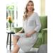 Marvmys Maternity Hospital Breastfeeding Nightdress | 3/4 Sleeves Nursing Nightgown | V Neck Pajama for Pregnant Women - Light Grey - Buy Online on SooperMarket.com