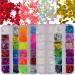 4 Boxes Heart Nail Glitter Sequins Holographic Heart Butterfly Star Chunky Glitter Flakes Acrylic Nail Sticker Decor for Nails Art/Resin/Crafts/Makeup Heart Glitter