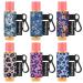 6 Pack Lip Balm Holder Compact Clip-On Chapstick Holder Premium Release Clip Neoprene Sleeve Lip Balm with Clip Fits Most Standard Lip Balm Leopard + Flower