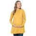 My Bump Maternity Knit Sweater - High Neck Shawl Collar Long Sleeves Tunic Pullover Top (Made in USA) XL Mustard Tlai