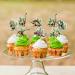 Cyodoos 28 PCS Dinosaur Cupcake Toppers Baby Dinosaur Cupcake Picks Dinosaur Theme Baby Shower Children's Birthday Party Cake Decorative Supplies Dinosaur Party Happy Birthday Party Decorative Green 1 - Buy Online on SooperMarket.com