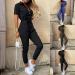 Mimacoo Green Overall Jumpsuit Set for Women - Short Sleeve Shirts and Long Pants Outfit - Size Large - Buy Online on SooperMarket.com