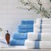 Aston & Arden Aegean Striped Turkish Bath Sheet - Eco-Friendly 600 GSM Soft & Absorbent Towel - Deep Pool Blue - Buy Online on SooperMarket.com