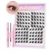 outopen Manga Lash Clusters Fox Eye Lashes DIY Lash Extension Kit Left & Right C Curl Lash Clusters Natural Wispy Fairy Lash Clusters Kit with Lash Bond and Seal Tweezers B-Natural