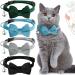 4 Pieces Cat Bow Tie Collar with Bell Breakaway Cat Collar Comfortable Velvet Cat Collar with Cute Safety Pet Collar for Pet Kitten Puppy Medium Black, Gray, Dark Green, Blue